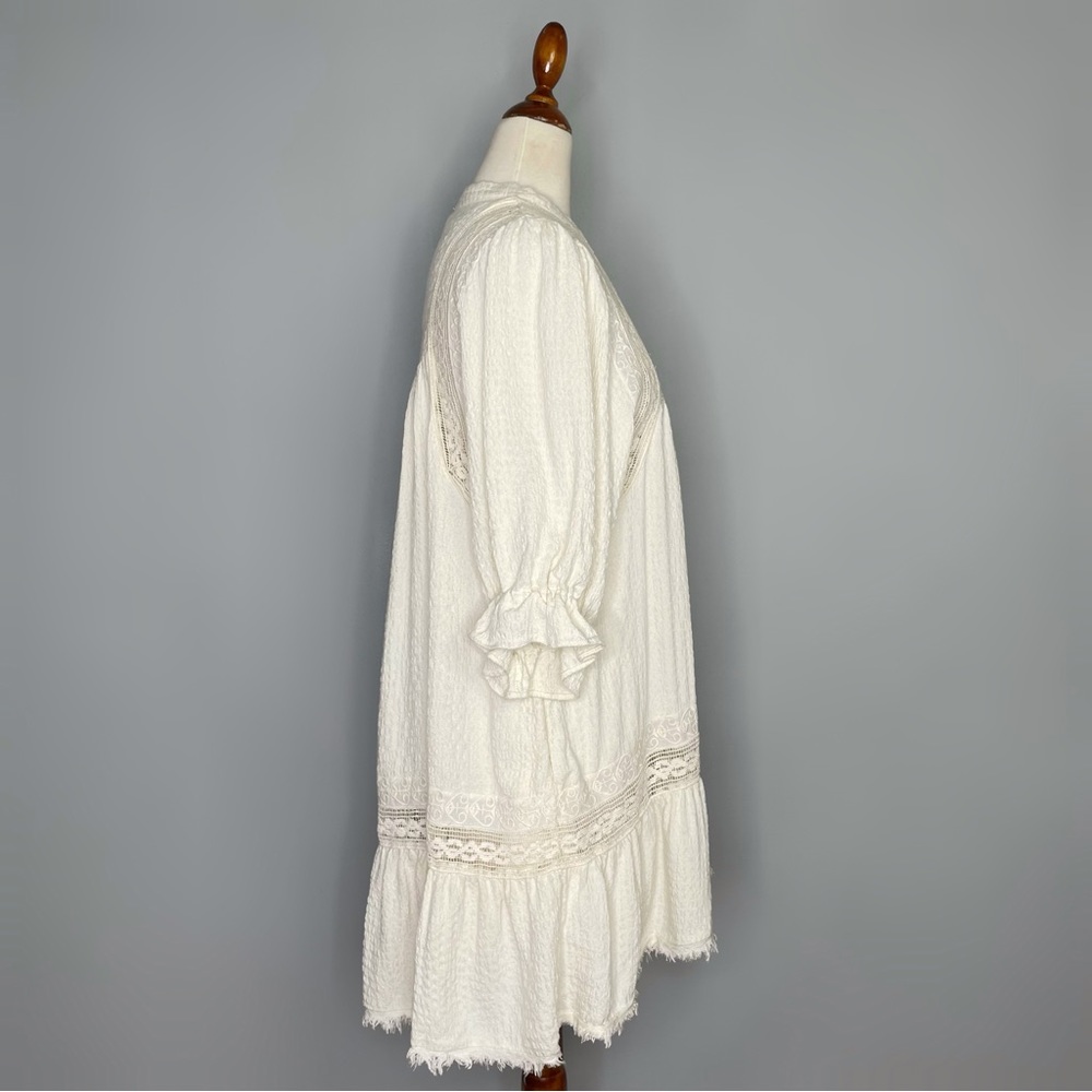 SOLD Free People Made For You Tunic Cream Ivory Size XS Lace Inlay Mini Dress - Picture 5 of 14